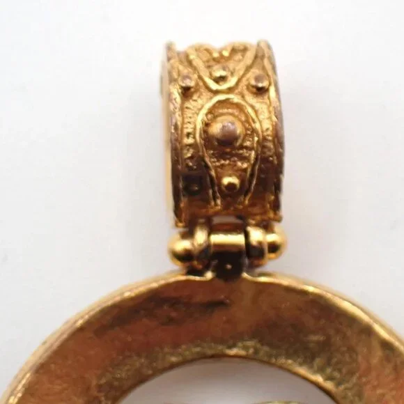 CHANEL CC Logo Necklace Pendant Top Charm 94A Gold GHW France Vintage 73RL695 - Picture 9 of 10